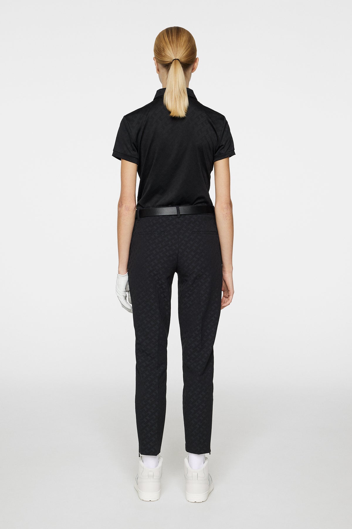 Pia Bridge Pant in Tour Geo Jacquard Black M by J.Lindeberg