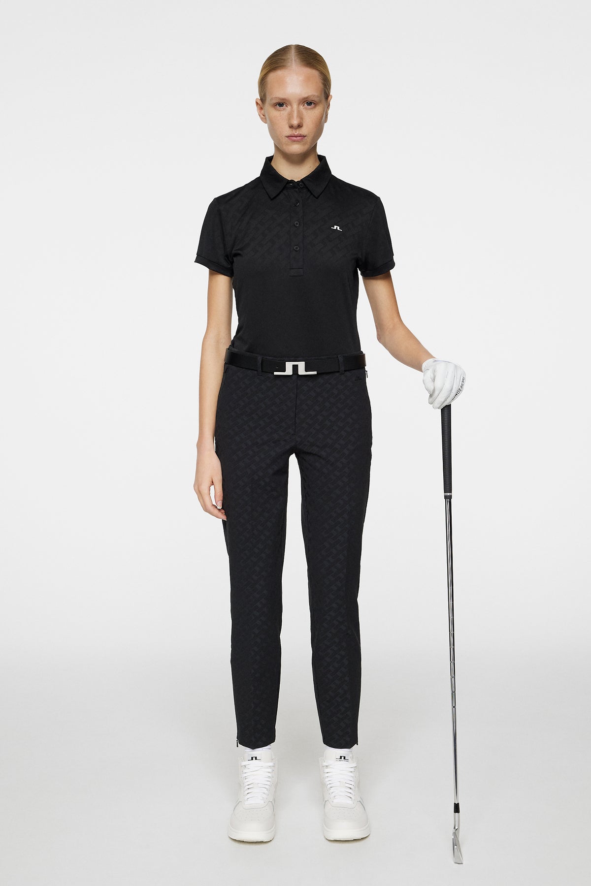 Pia Bridge Pant in Tour Geo Jacquard Black M by J.Lindeberg