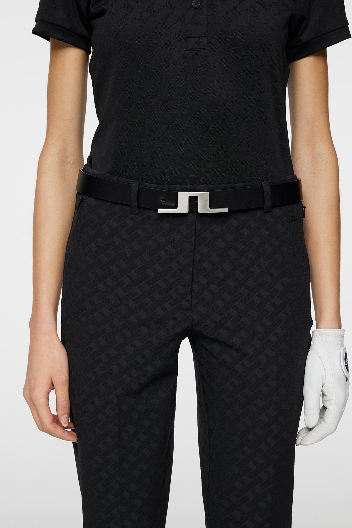 Pia Bridge Pant in Tour Geo Jacquard Black M by J.Lindeberg