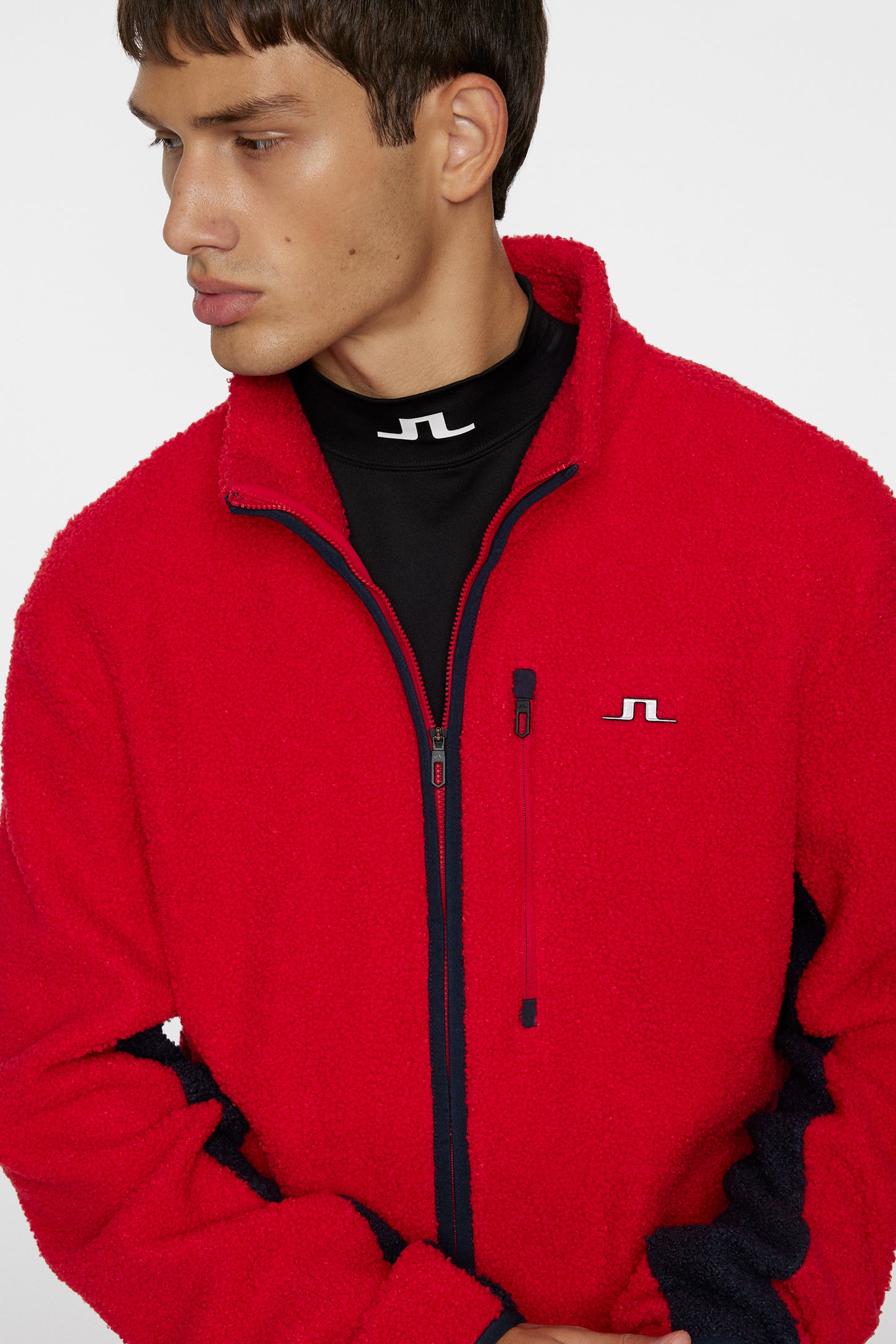 Peter Pile Jacket in Barbados Cherry by J.Lindeberg