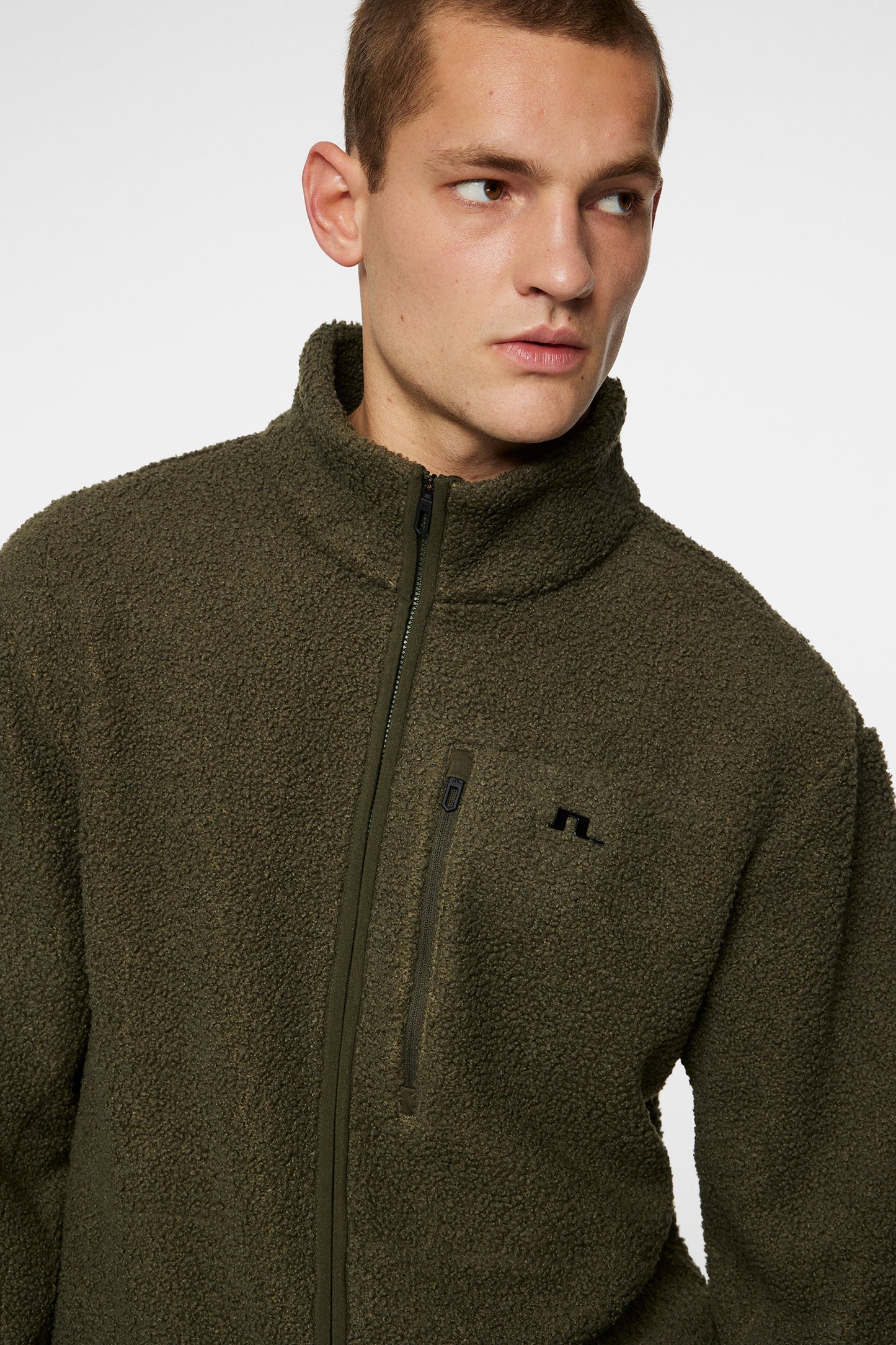 Peter Pile Jacket in Forest Green by J.Lindeberg