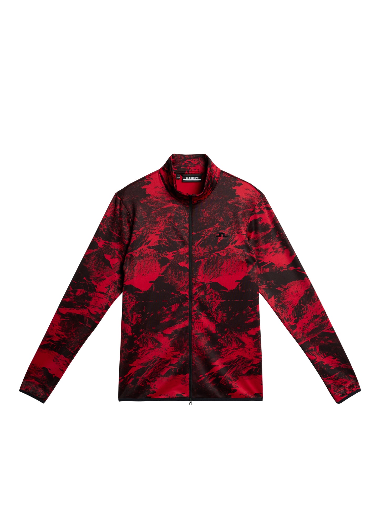 Eddie Print Mid Layer in Mountain Glitch Red by J.Lindeberg