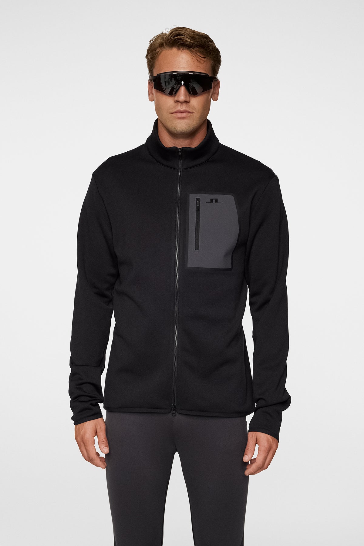 Wayne Polartec Mid Layer in Black by J.Lindeberg