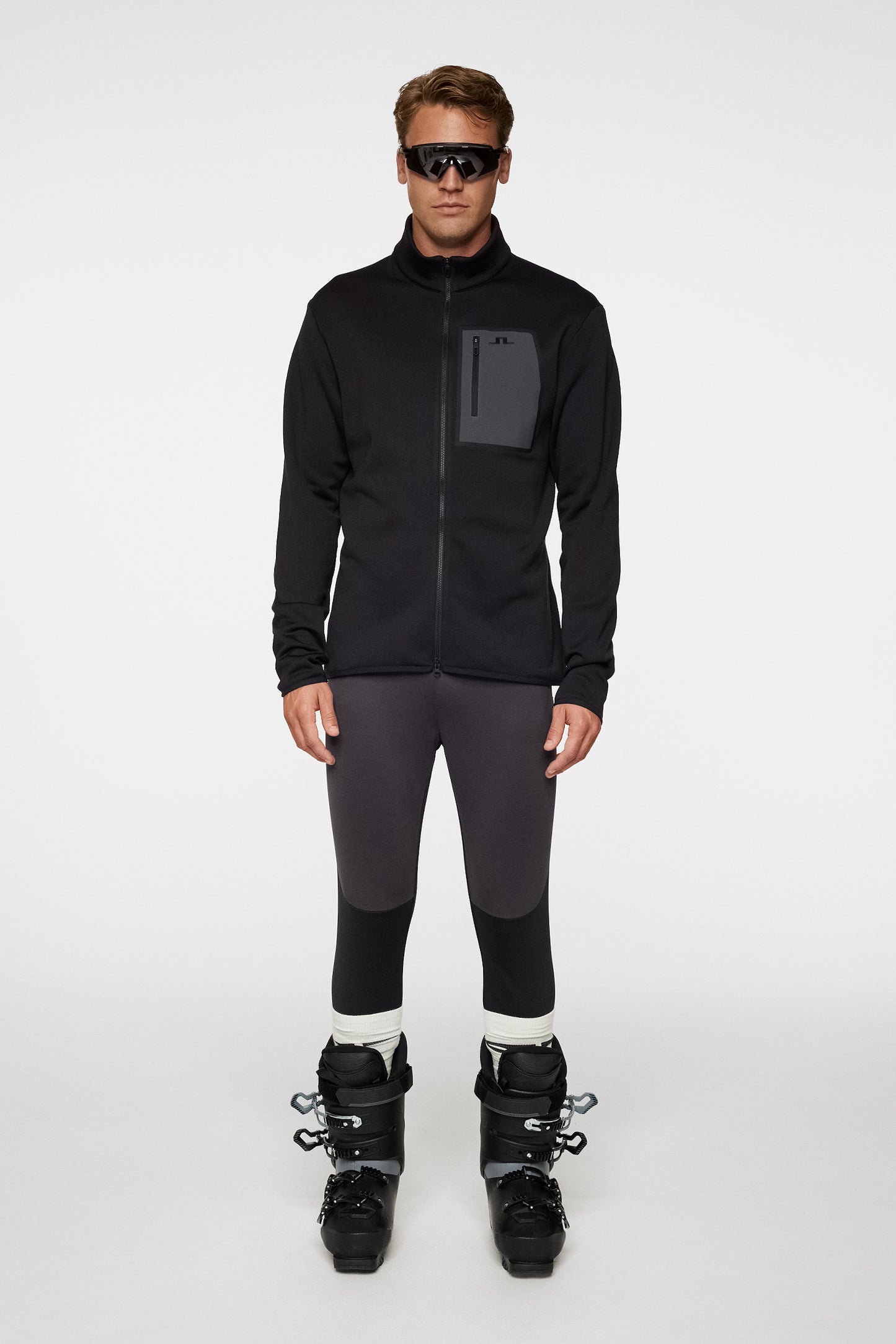 Wayne Polartec Mid Layer in Black by J.Lindeberg