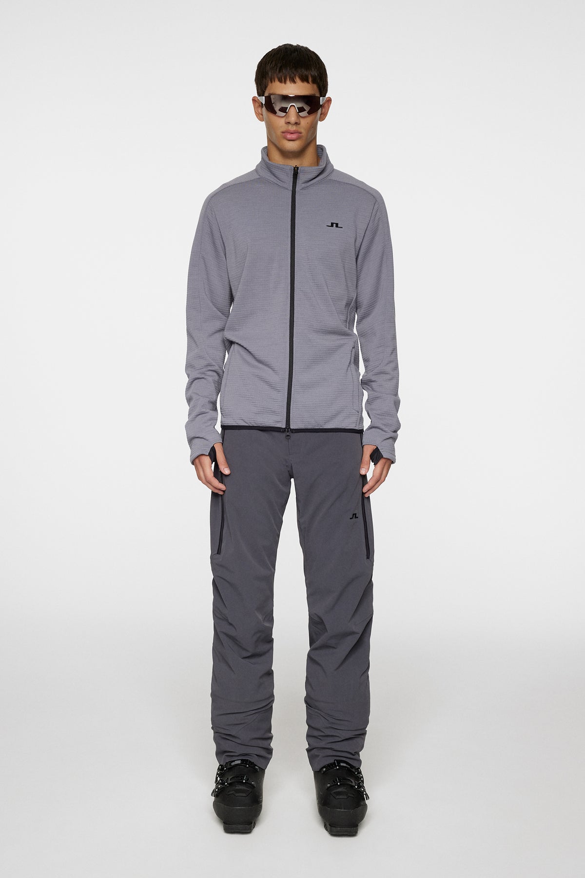High Grounds Merino  Mid Layer in Night Owl by J.Lindeberg