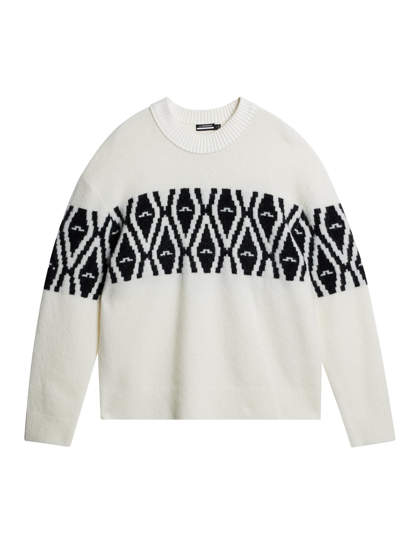 Jalen Jacquard Knitted Sweater in Whisper White by J.Lindeberg