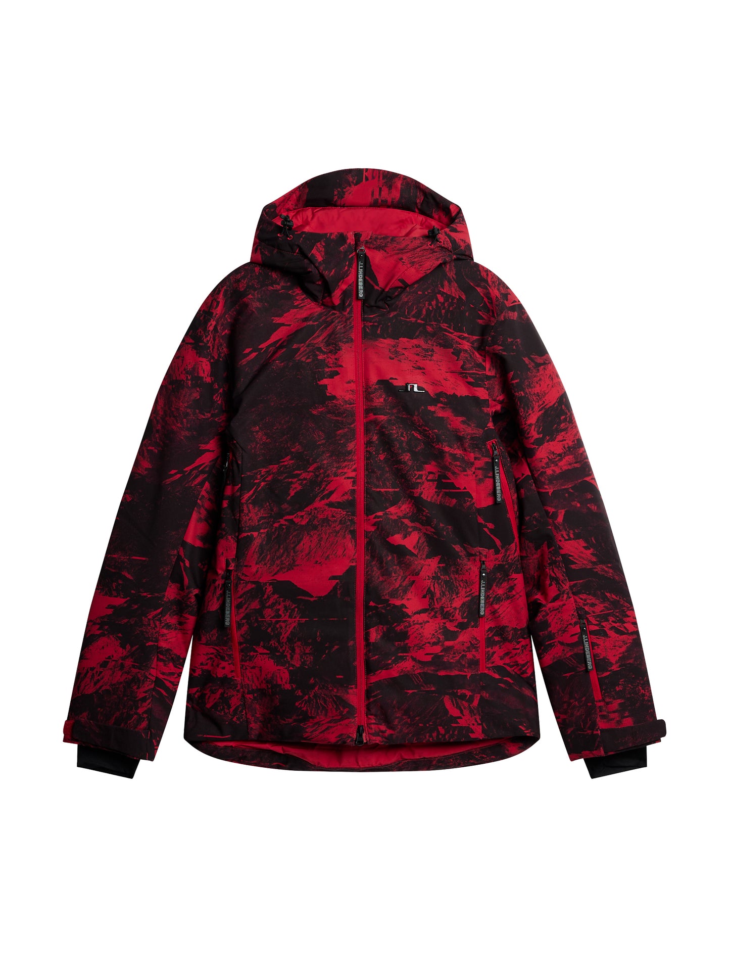 Ace Jacket Printed in Mountain Glitch Red by J.Lindeberg