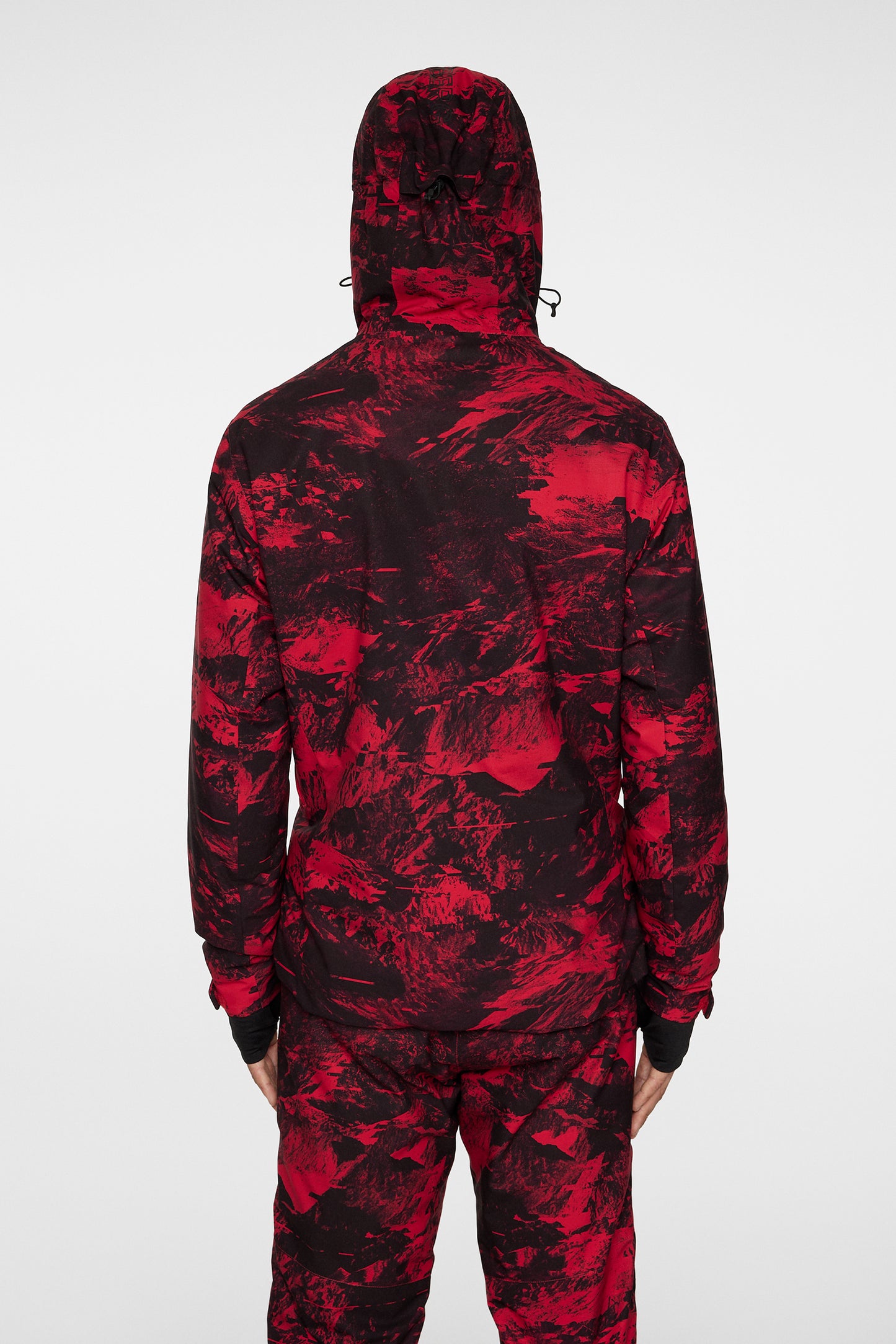 Ace Jacket Printed in Mountain Glitch Red by J.Lindeberg