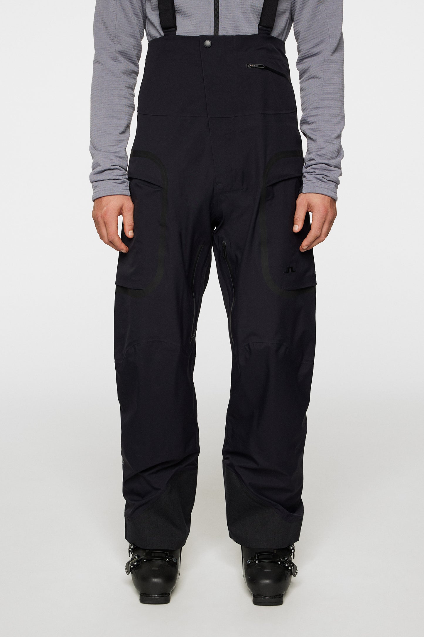High Grounds Shell Bib Pants in Black by J.Lindeberg