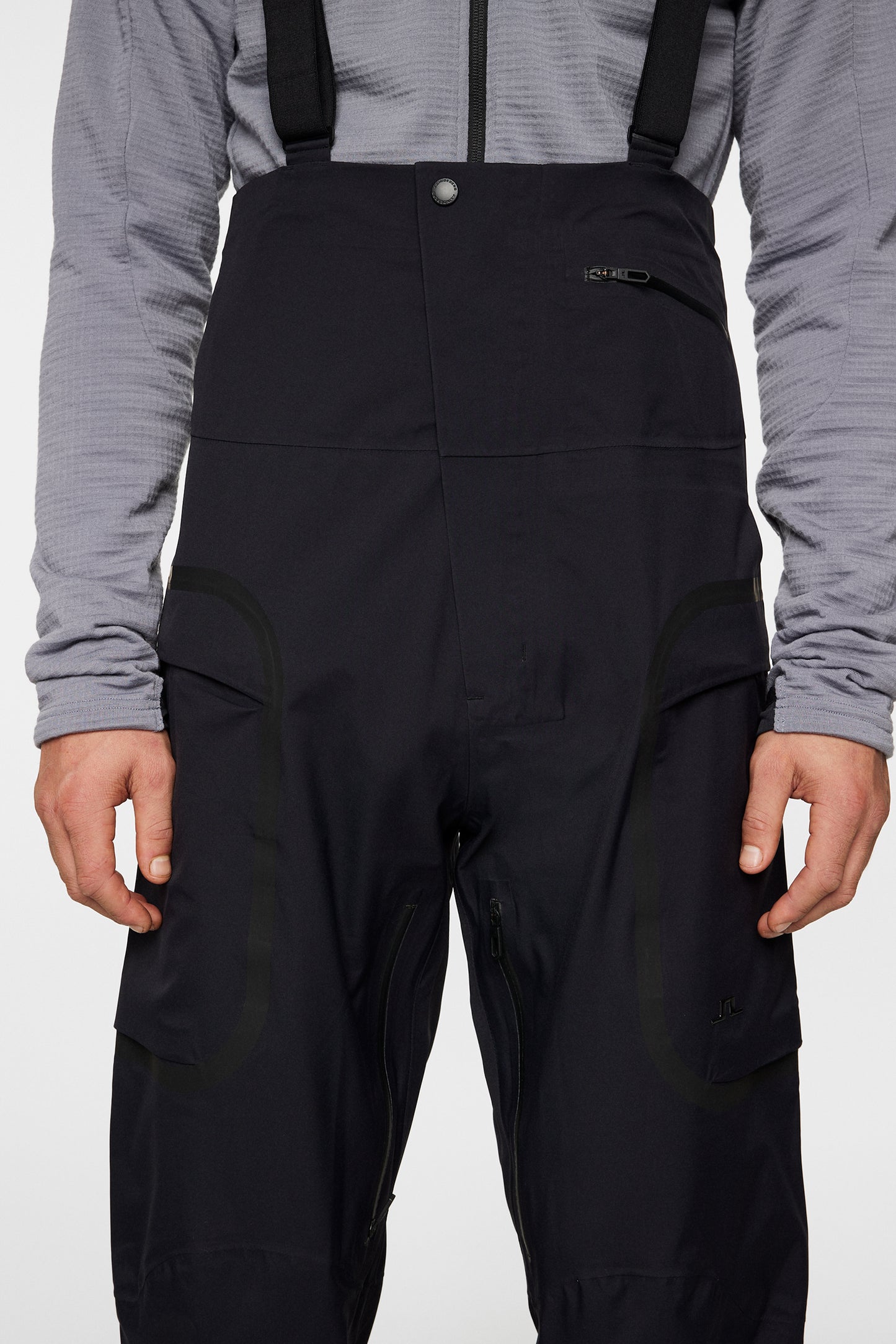 High Grounds Shell Bib Pants in Black by J.Lindeberg