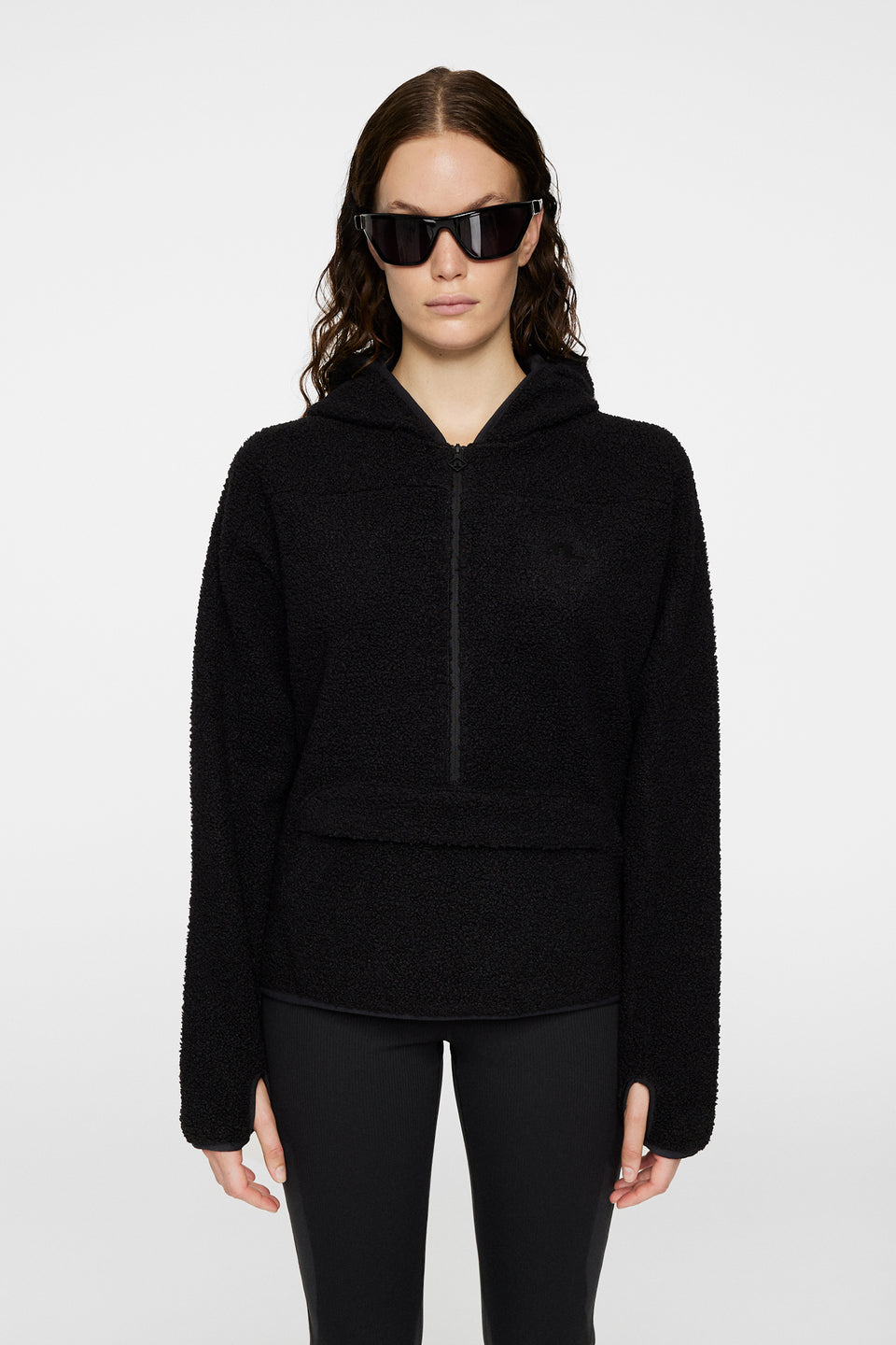 Delise Pile Hoodie / Black