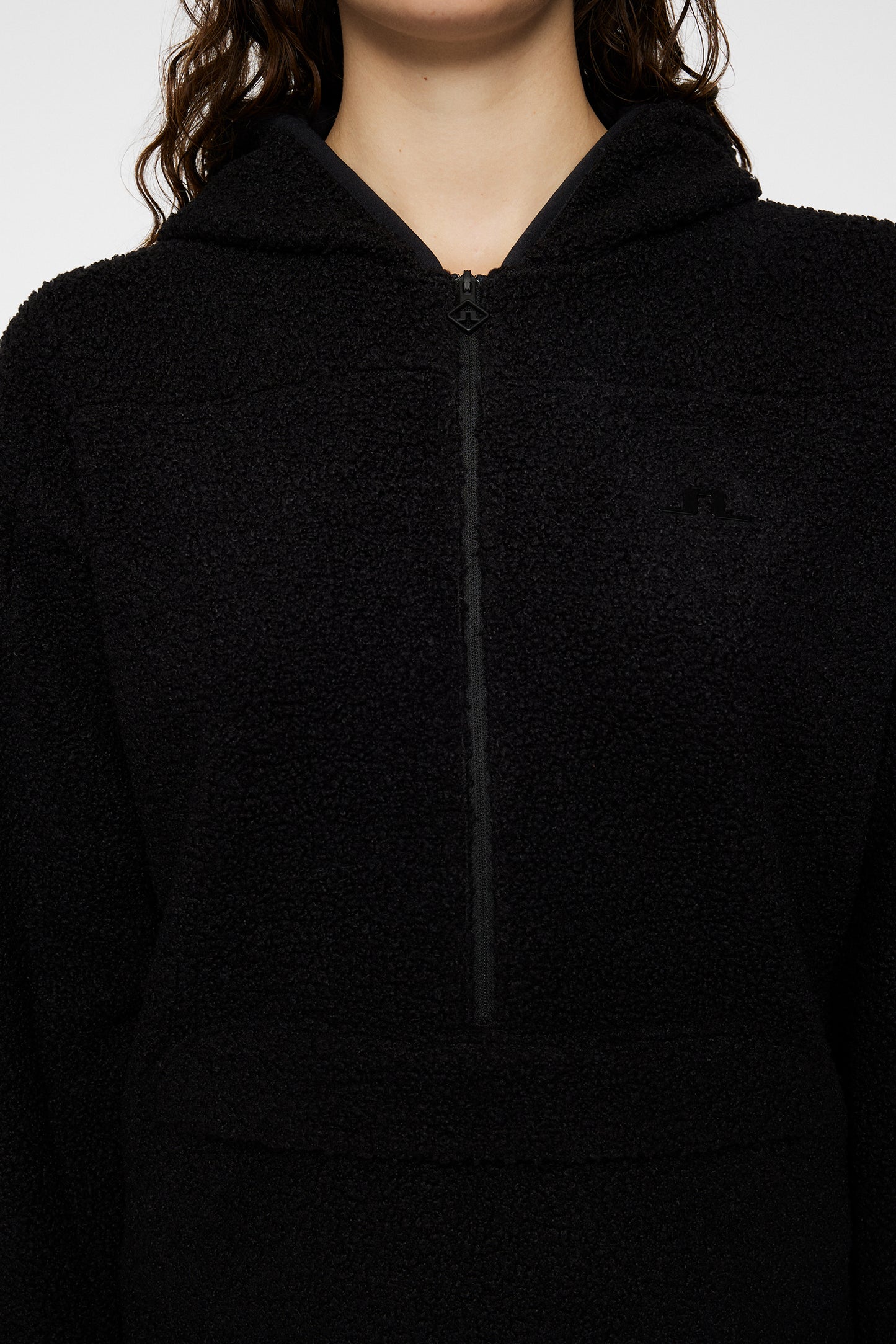 Delise Pile Hoodie in Black by J.Lindeberg