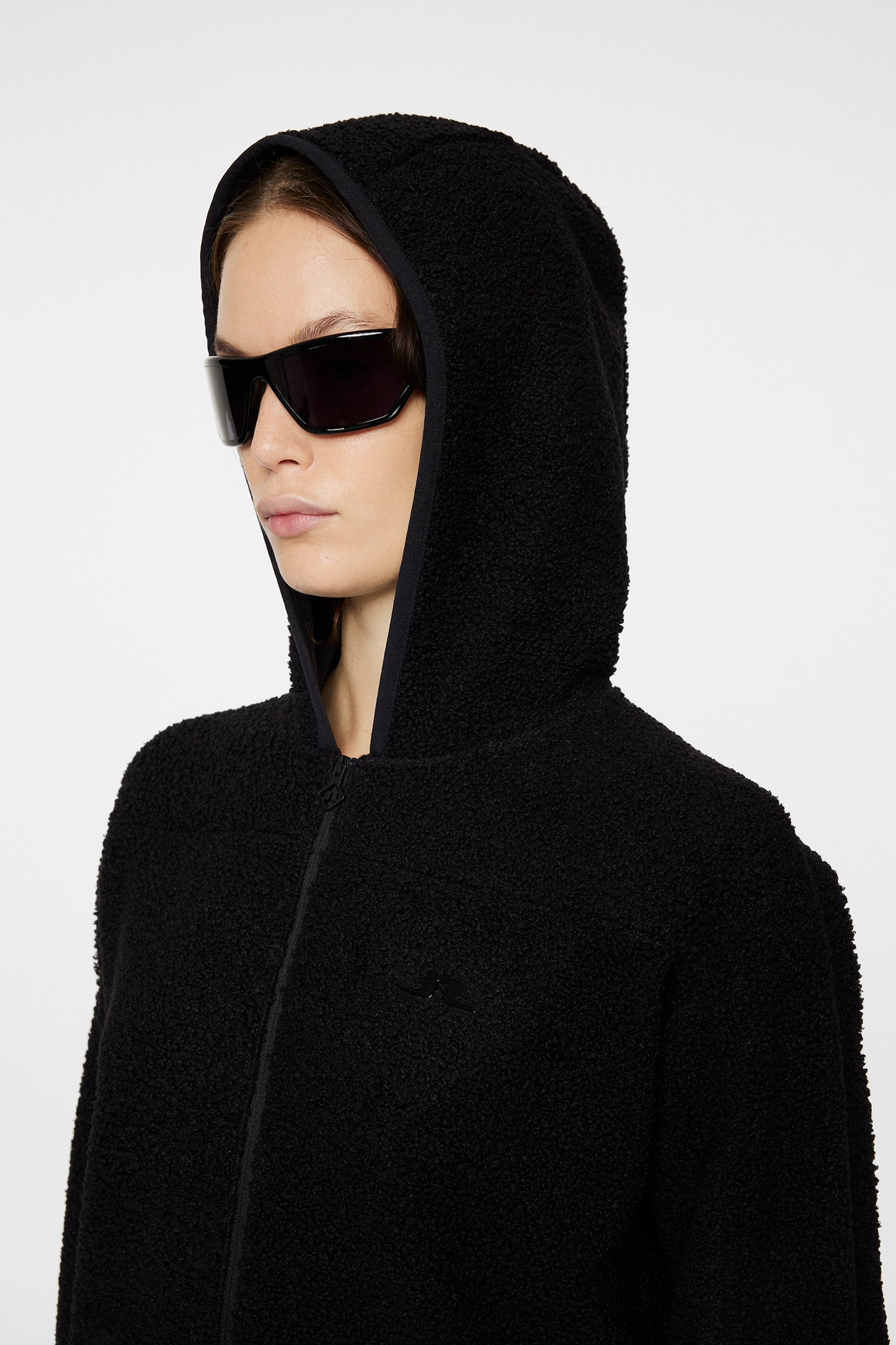 Delise Pile Hoodie in Black by J.Lindeberg