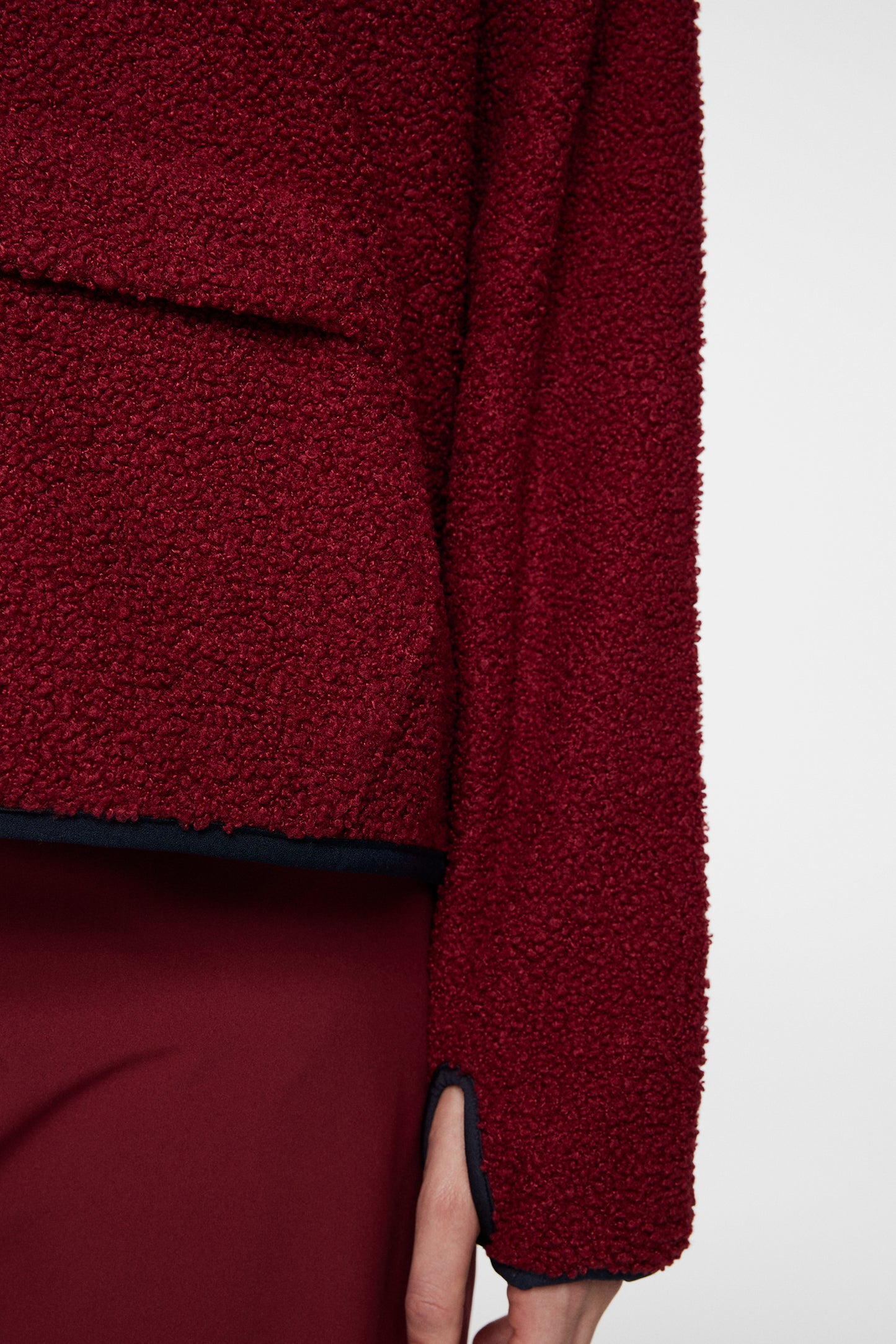 Delise Pile Hoodie in Cabernet by J.Lindeberg