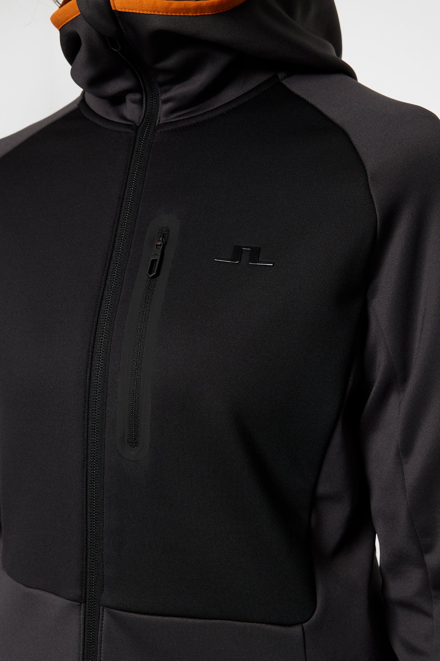 Elana Full Zip Hood in Asphalt by J.Lindeberg