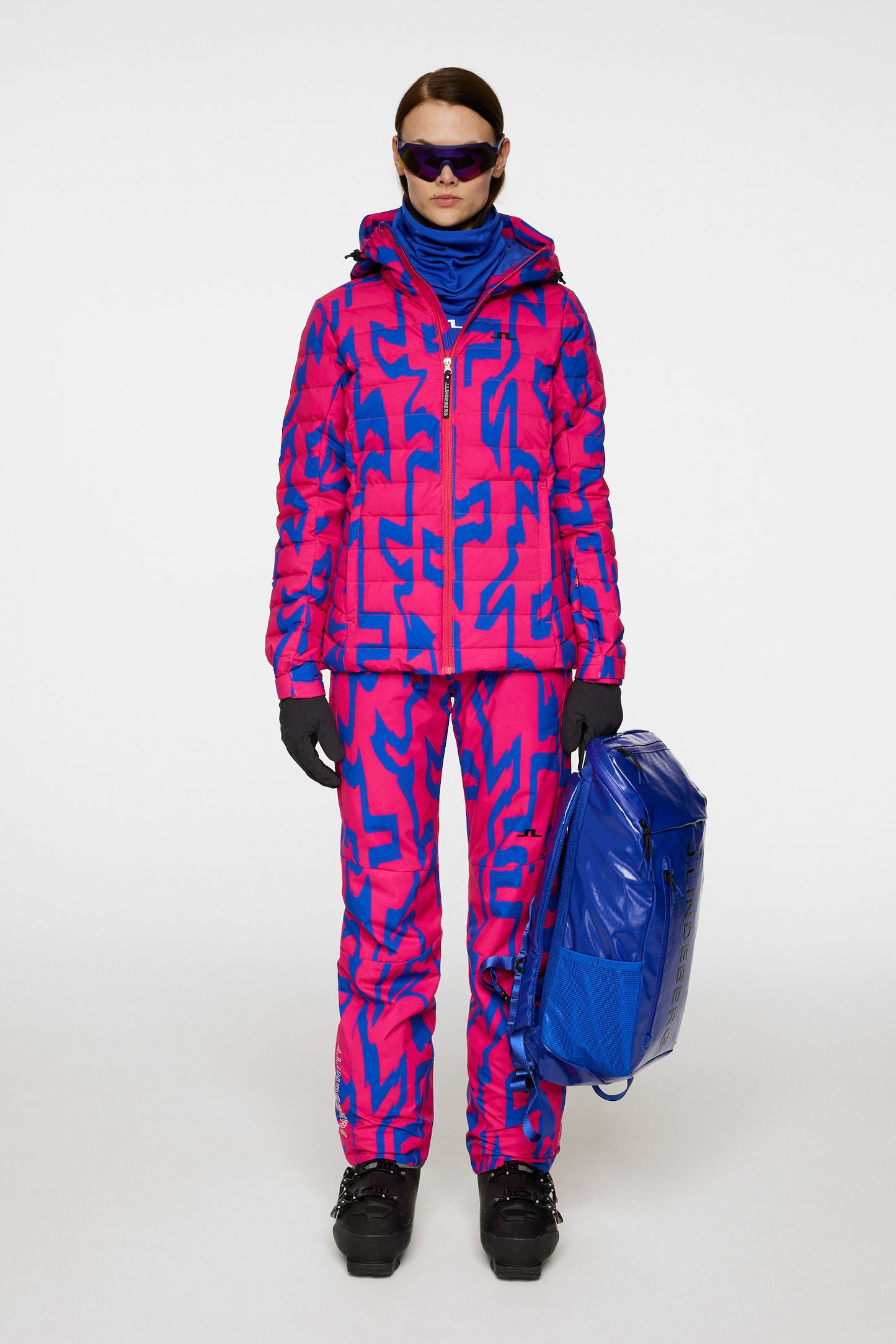 W Thermic Down Jacket Printed in Glitch Bridge Pink by J.Lindeberg