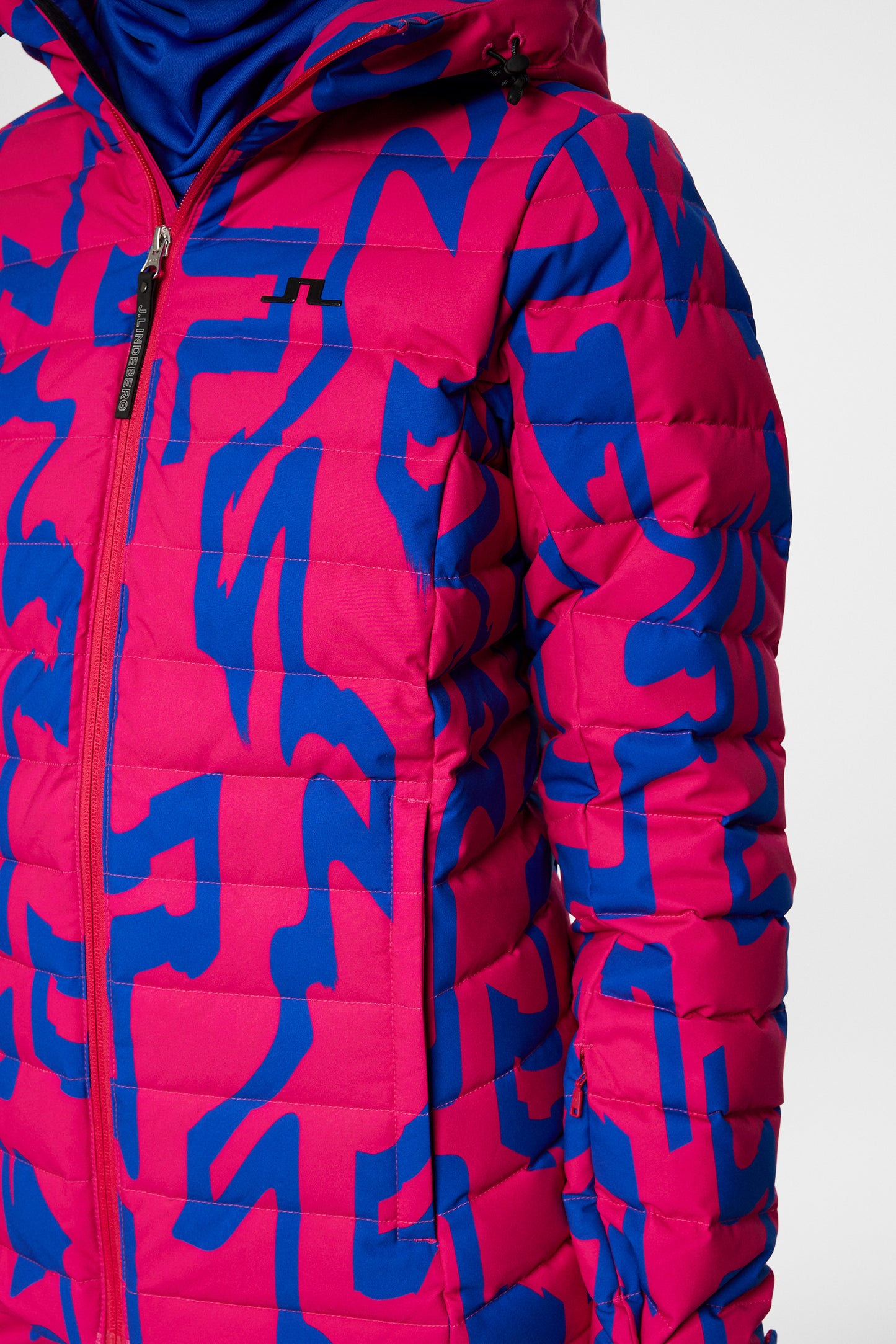 W Thermic Down Jacket Printed in Glitch Bridge Pink by J.Lindeberg