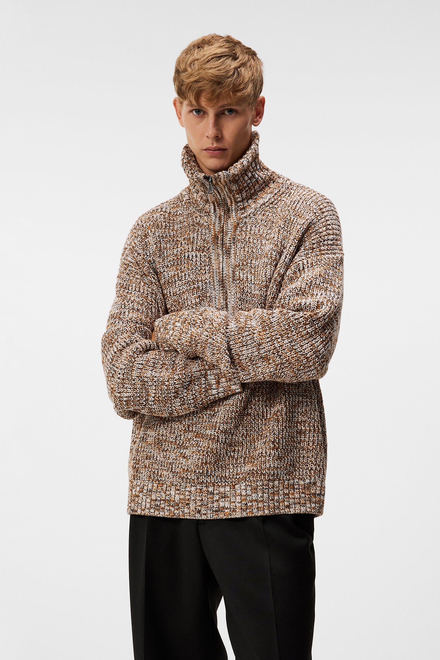 Chester Jacquard Quarter Zip Sweater