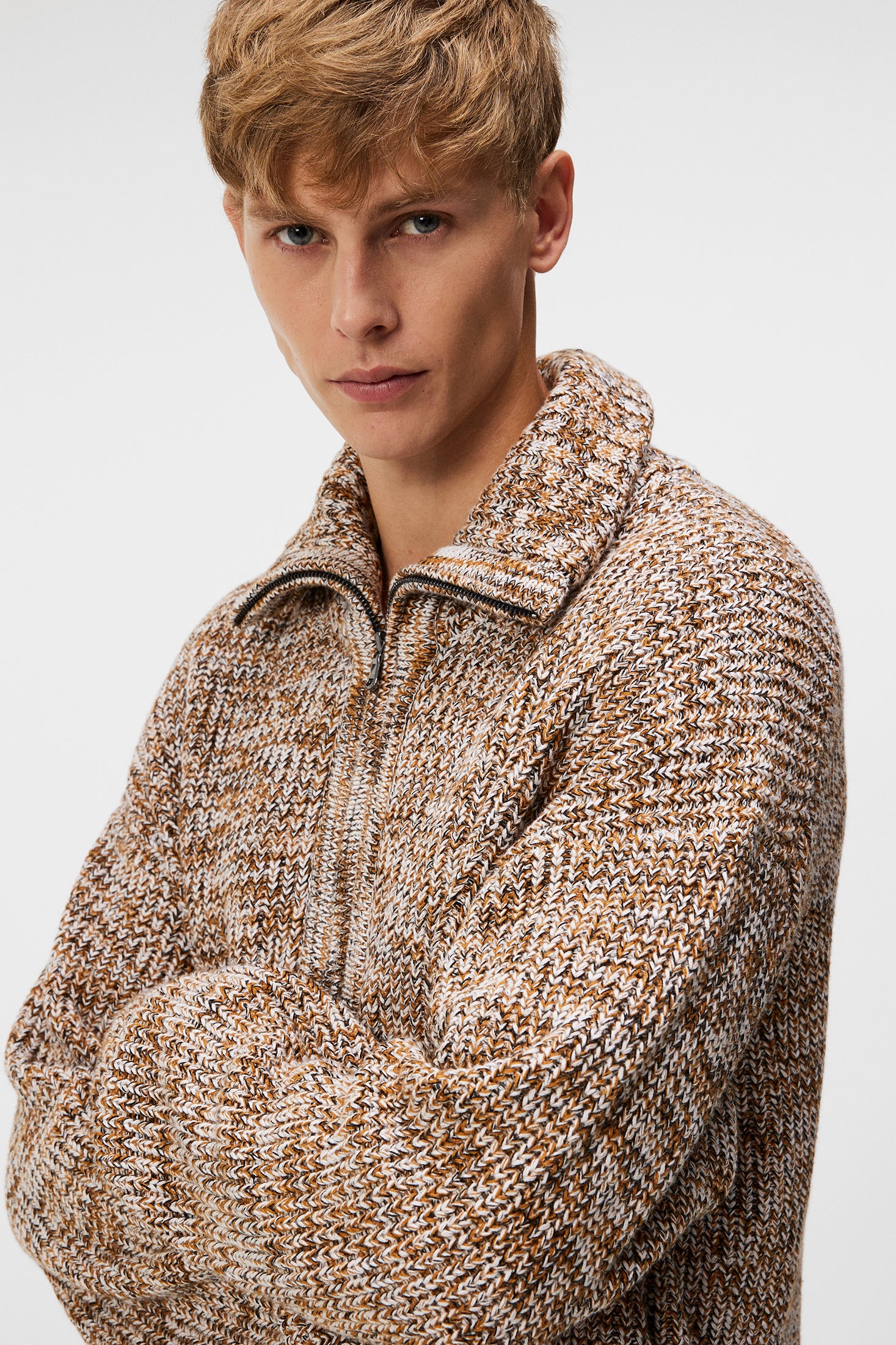 Chester Jacquard Quarter Zip Sweater