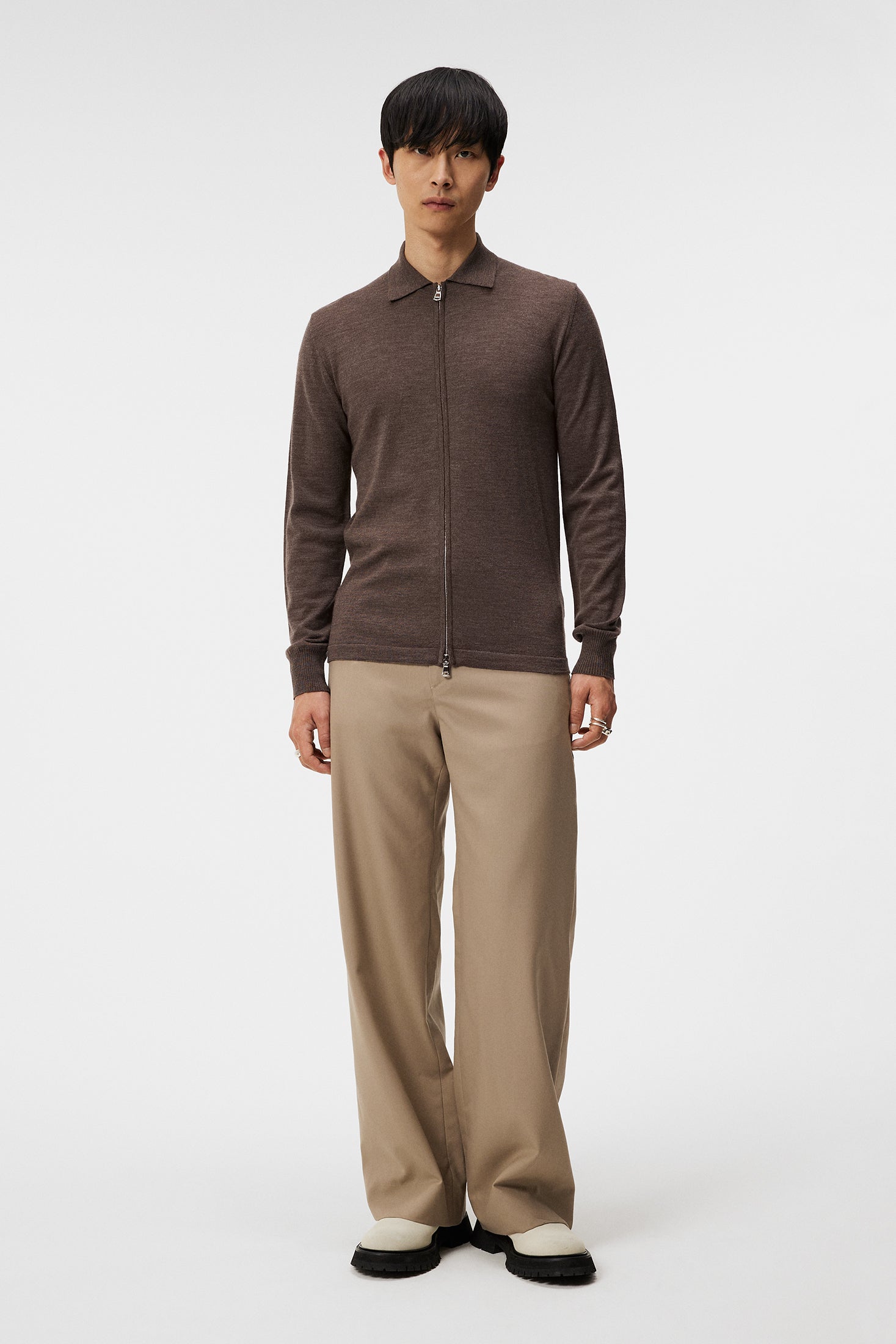 Nyle Light Merino Zip Cardigan